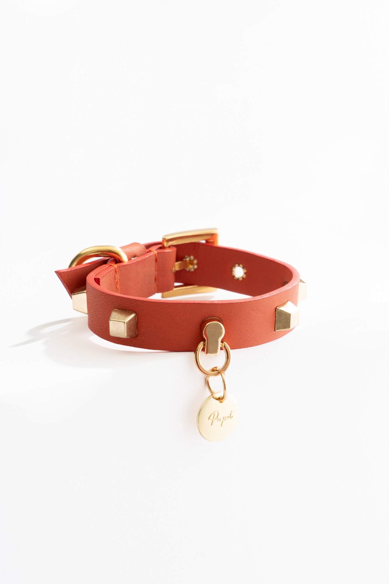 LEATHER STUDDED COLLAR 