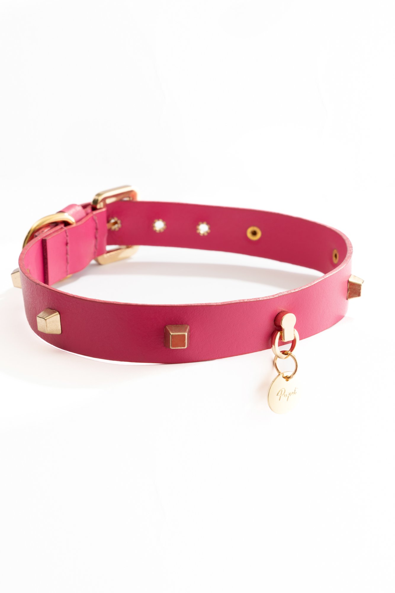 LEATHER STUDDED COLLAR 