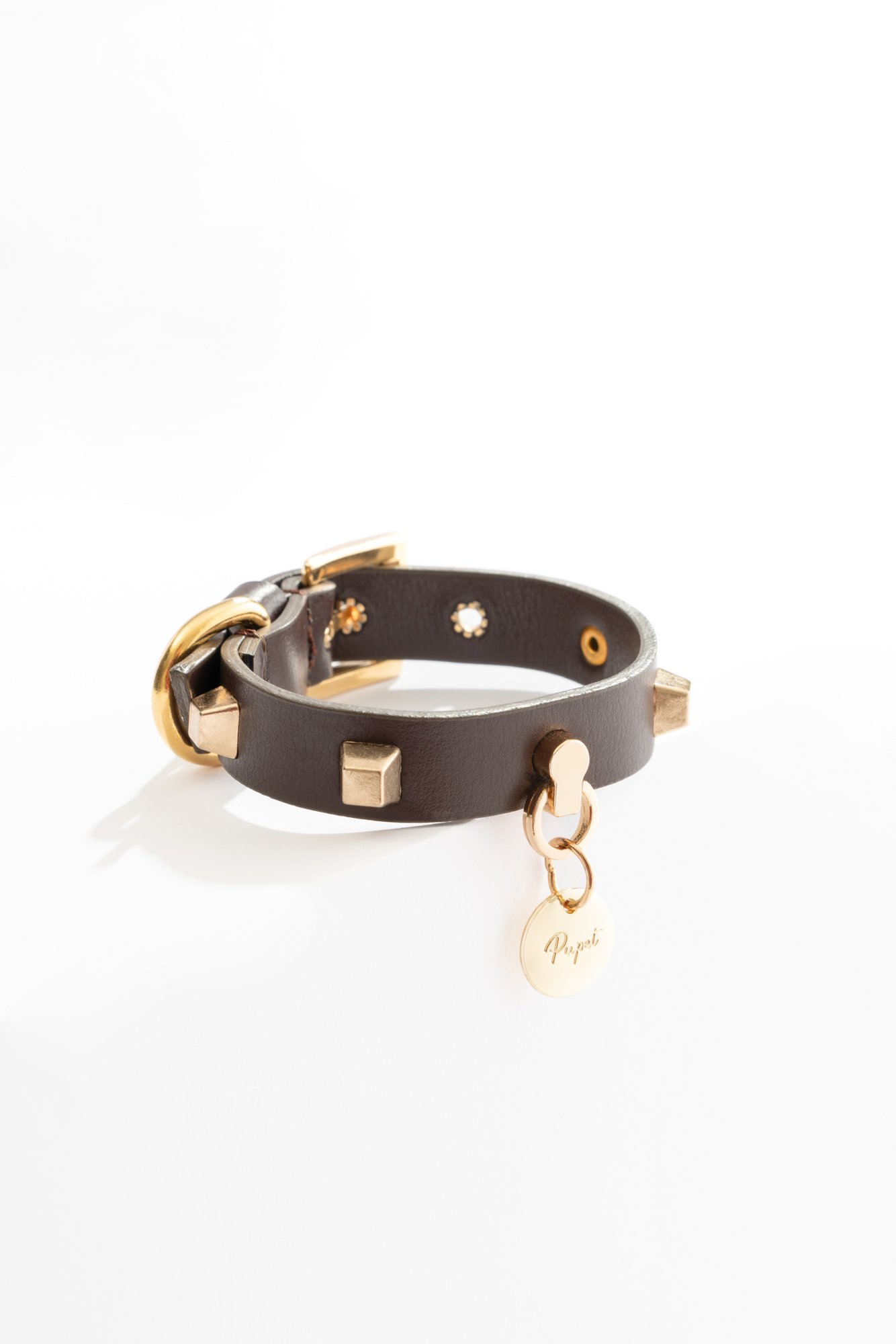 LEATHER STUDDED COLLAR 